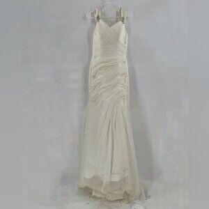 Victoria James Ronald Joyce white wedding dress with train size 12